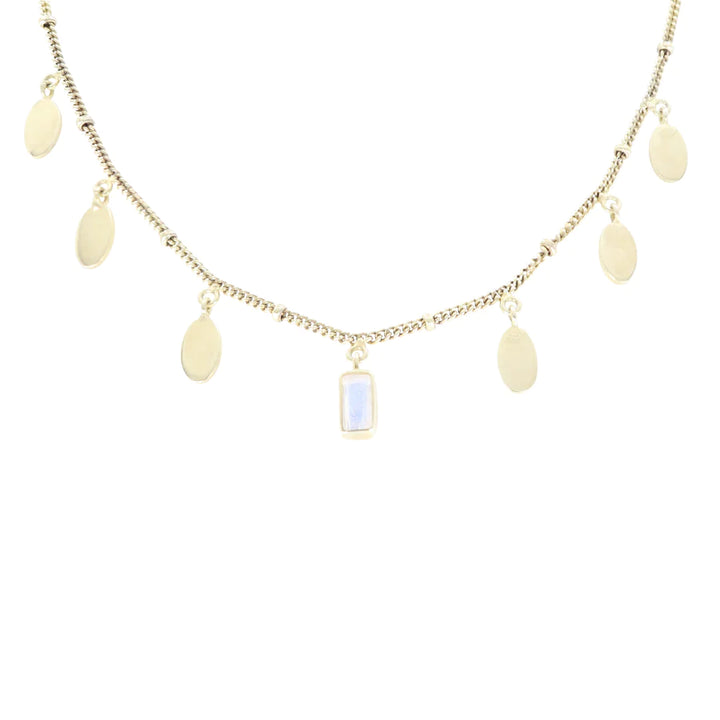 Petal Moonstone Gold Necklace