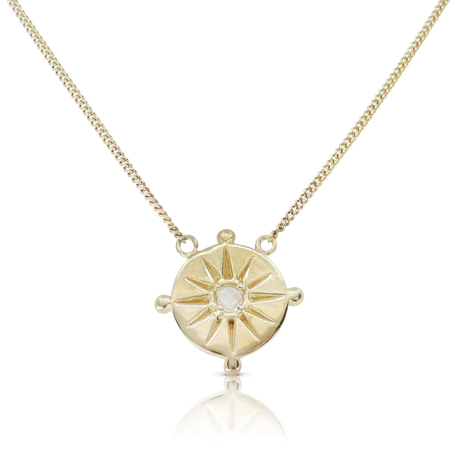 Sun Dial Gold Necklace