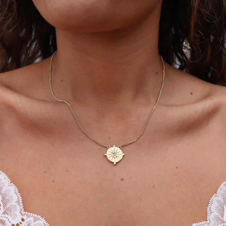 Sun Dial Gold Necklace