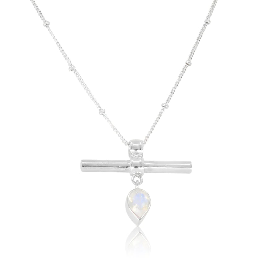 The Bar Silver Moonstone Necklace